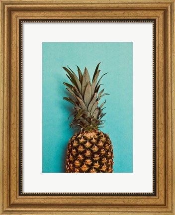 Framed Blue Pineapple Print