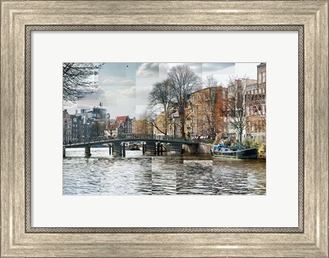 Framed Zwanenburgwal Canal Print