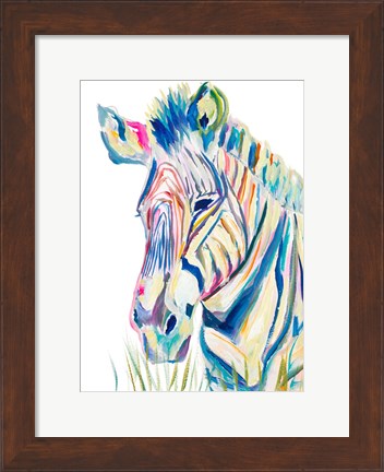 Framed Colorful Zebra Print