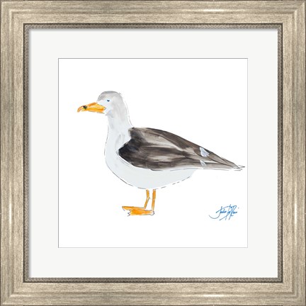 Framed Seagull on White Print