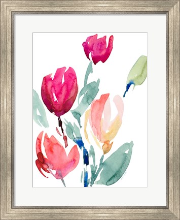 Framed Happy Tulips I Print