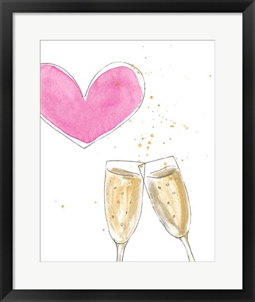 Framed Champagne Heart Print