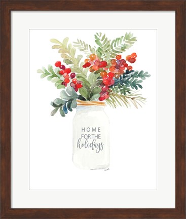 Framed Christmas Mason Jar Print