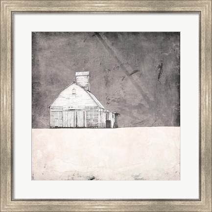 Framed Farmhouse under Grey Skies Print