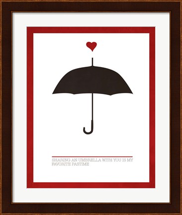 Framed Sharing an Umbrella Print
