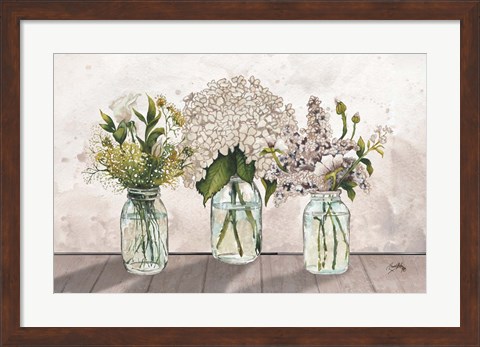 Framed Jars of Wildflowers Print