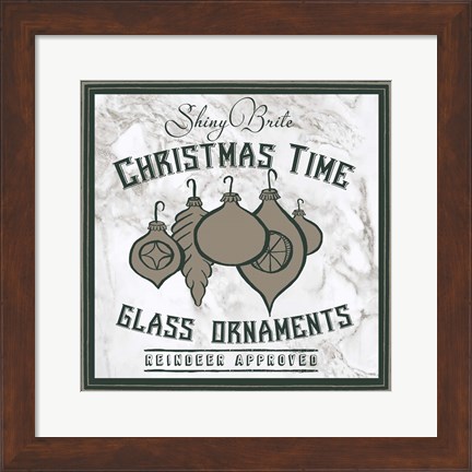 Framed Taupe Christmas Sign IV Print