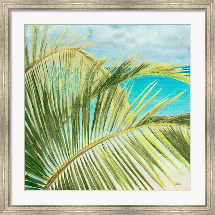 Framed Bright Coconut Palm I Print