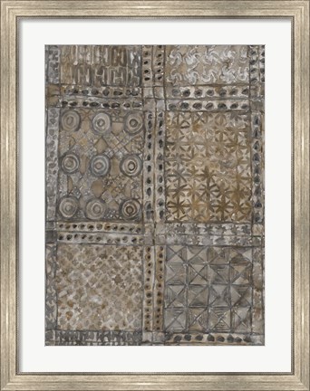 Framed Aged Adinkra Cloth II Print