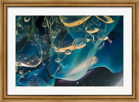 Framed Frozen Bubbles In Glass 6 Print