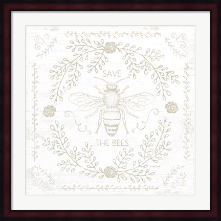 Framed Save the Bees II Print