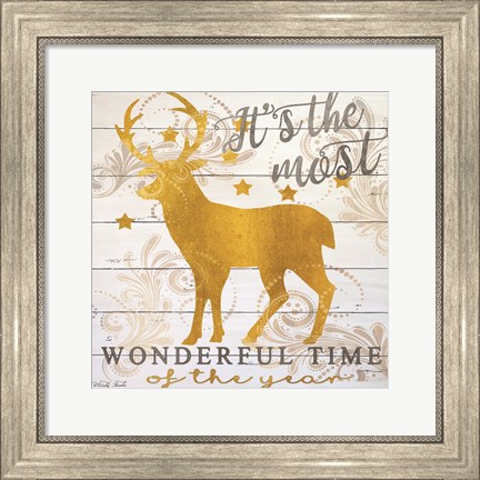 Framed It&#39;s the Most Wonderful Time Deer Print