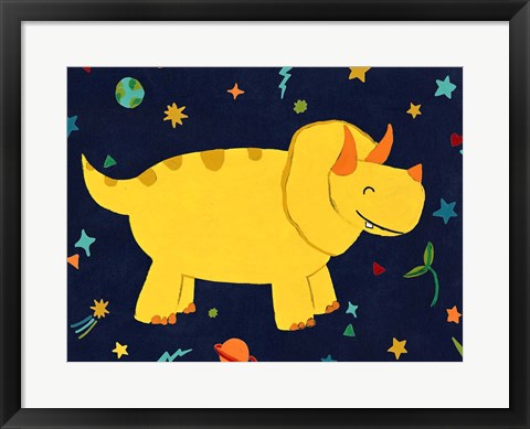 Framed Starry Dinos V Print