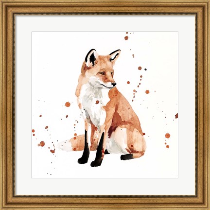 Framed Watercolor Fox II Print