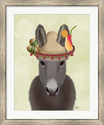 Framed Donkey Sombrero Print