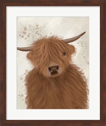 Framed Highland Cow 10, Portrait Print