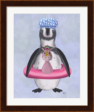 Framed Penguin Unicorn Rubber Ring Print