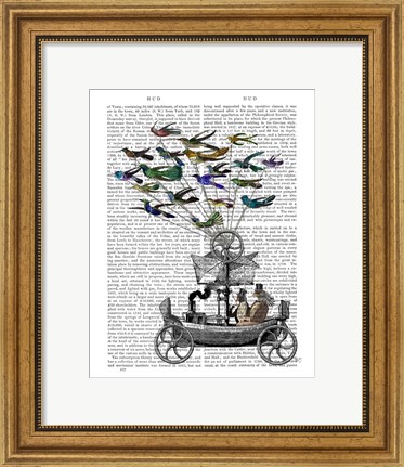 Framed Bird Boat Book Print Print