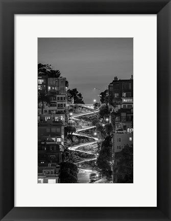 Framed Lombard Street BW Print