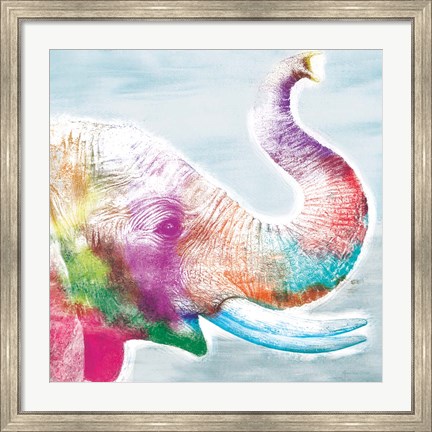 Framed Colorful Elephant Print