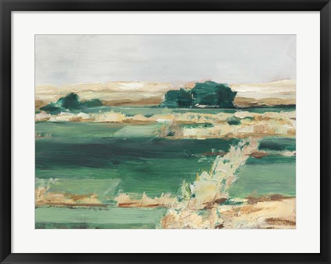 Framed Emerald Fields I Print