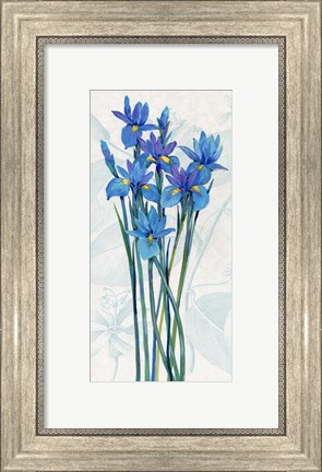 Framed Blue Iris Panel I Print