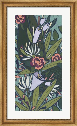 Framed Lush Tropic Panel I Print