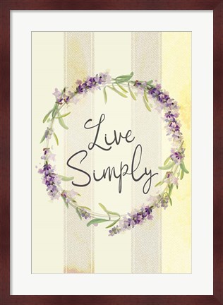 Framed Live Simply Lavender Print