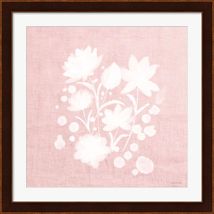 Framed Pink Flower Bunch I Print