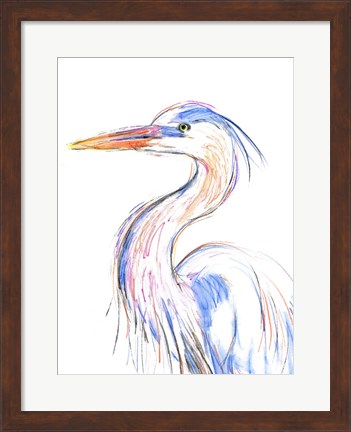 Framed Heron&#39;s Glance II Print