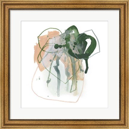 Framed Terracotta Tangle I Print