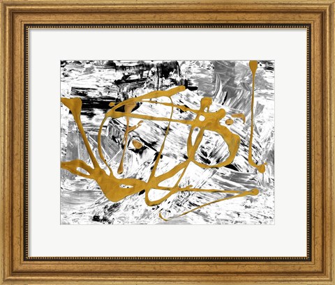 Framed Melting Colors and Gold II Print