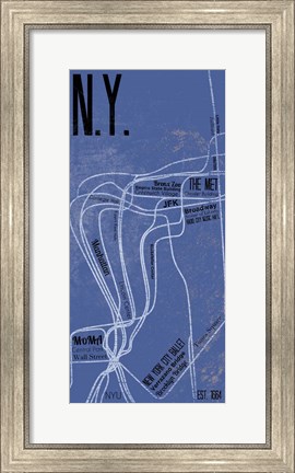 Framed N.Y. Grid Panel Print