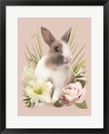 Framed Easter Bunny Floral Print
