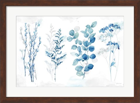Framed Indigo Botanicals Landscape Print