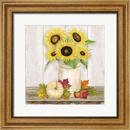 Framed Fall Sunflowers III Print