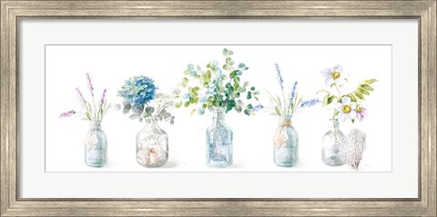 Framed Beach Flowers I Panel Print
