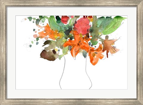 Framed Expressive Bouquet I Print