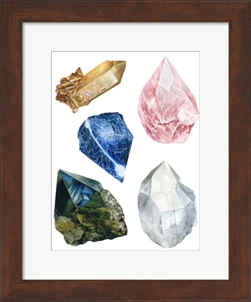 Framed Healing Crystals I Print