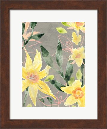 Framed Narcissus Fresco I Print