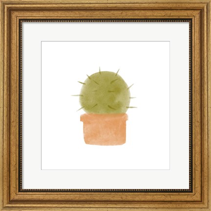 Framed Watercolor Cactus III Print