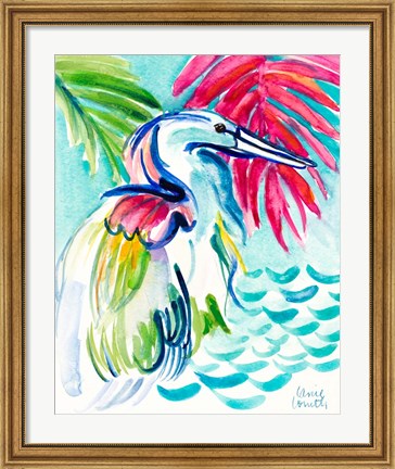 Framed Happy Heron Print
