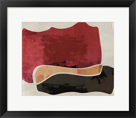 Framed Red and Black Machine Abstract Print