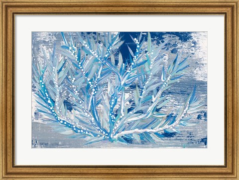 Framed Azul Dotted Coral Horizontal Print