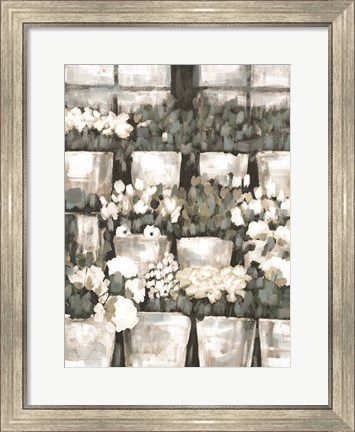 Framed Rows of Flowers Print
