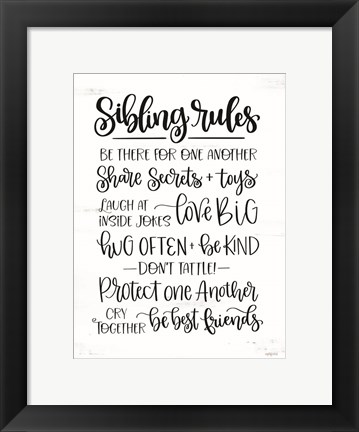 Framed Sibling Rules Print