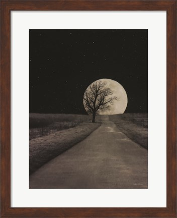Framed Moonlit Country Road Print