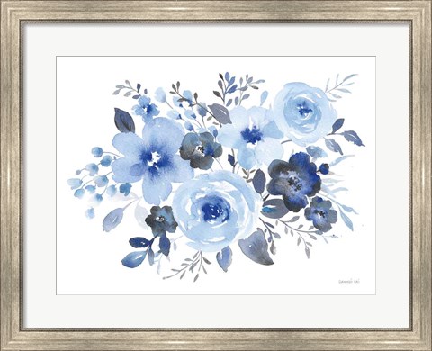 Framed Fresh Blue Bower II Print