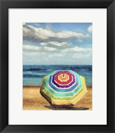 Framed Beach Umbrella I Print