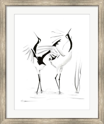 Framed Dancing Bird Pair Print